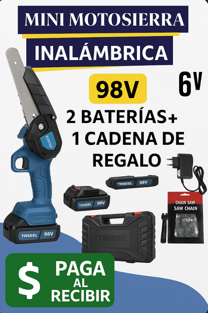 Motosierra Inalámbrica 6 pulgadas™Incluye Bateria y Cadena de Regalo