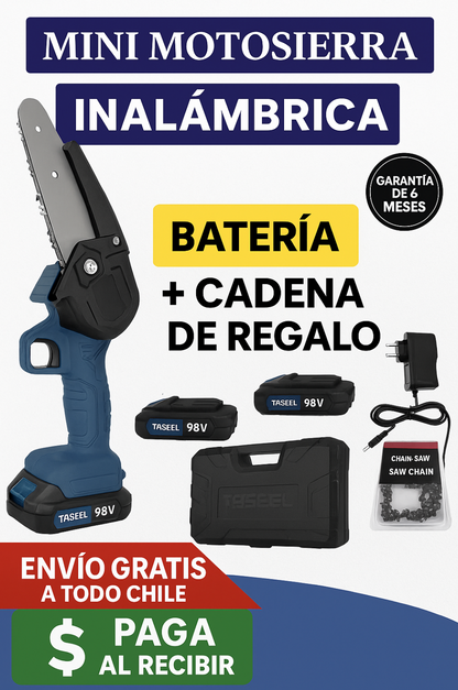 Motosierra Inalámbrica 6 pulgadas™Incluye Bateria y Cadena de Regalo