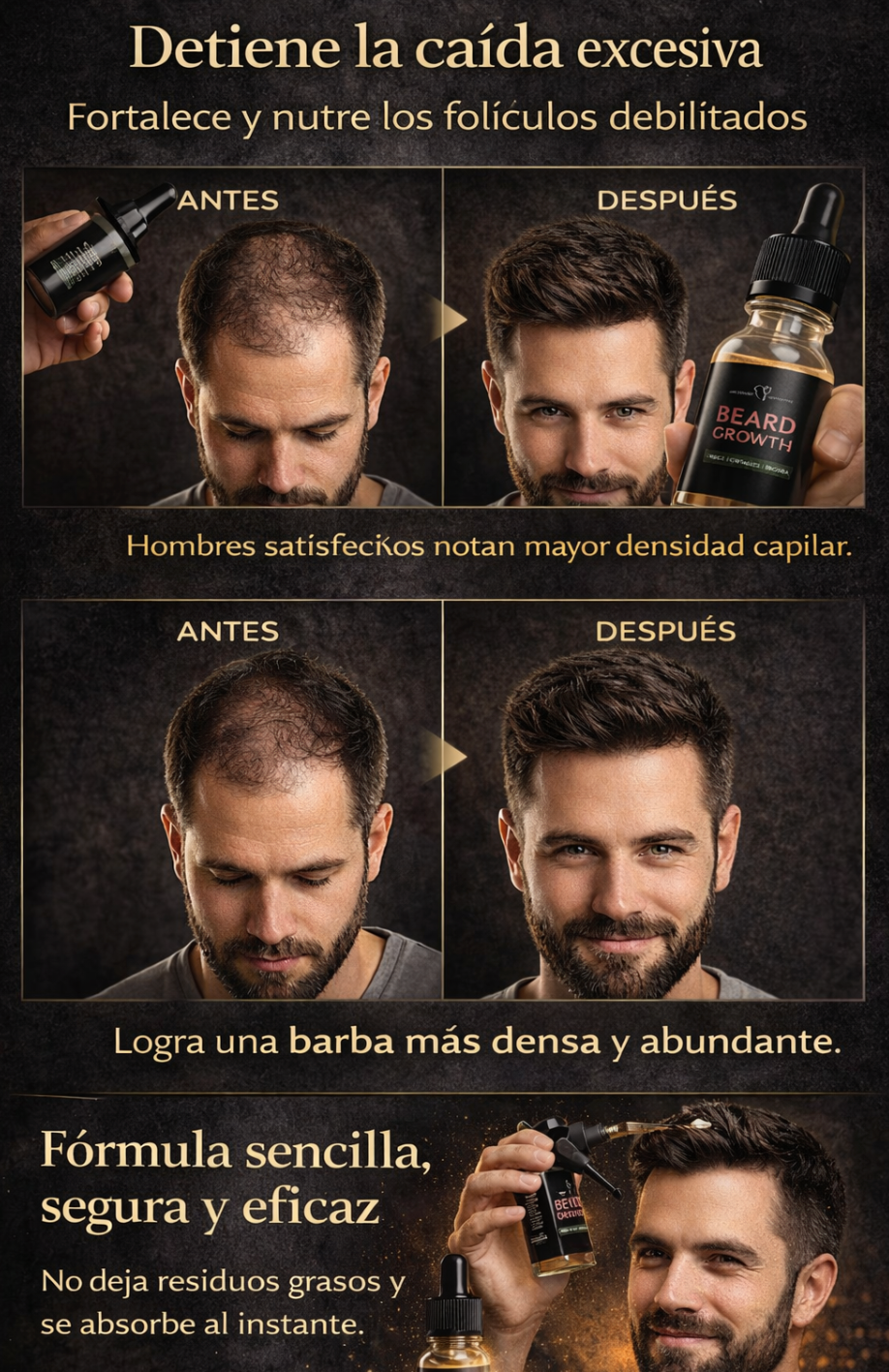 Serum de crecimiento para pelo y barba BEARD GROWTH™ + Jabón de crecimiento incluido