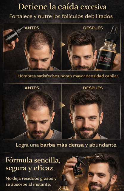 Serum de crecimiento para pelo y barba BEARD GROWTH™ + Jabón de crecimiento incluido