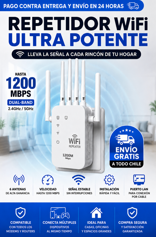El Repetidor WiFi Ultra Potente. ¡Sin Interrupciones!