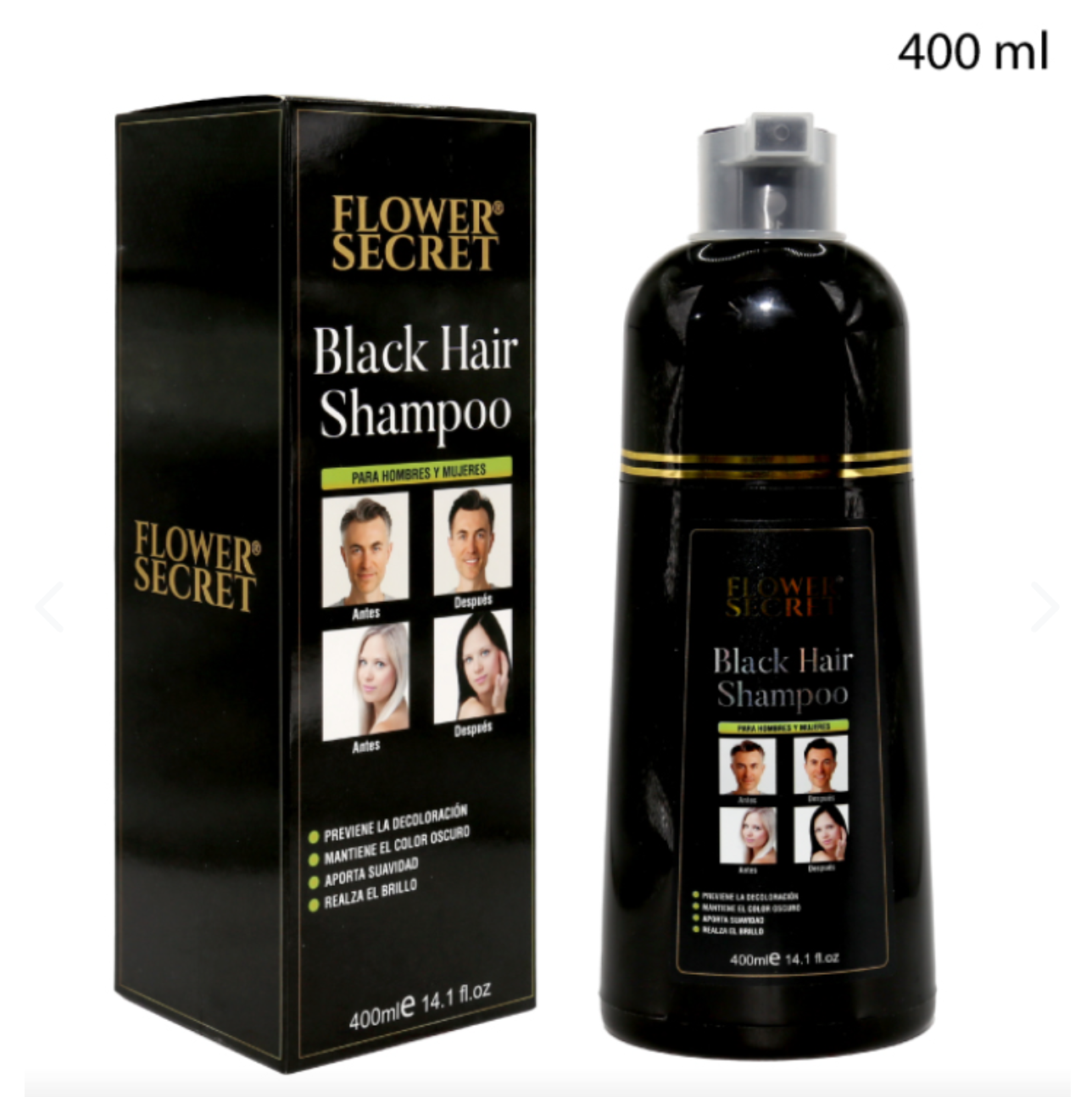 SHAMPOO PINTA CANAS FLOWER SECRET© 400 ML