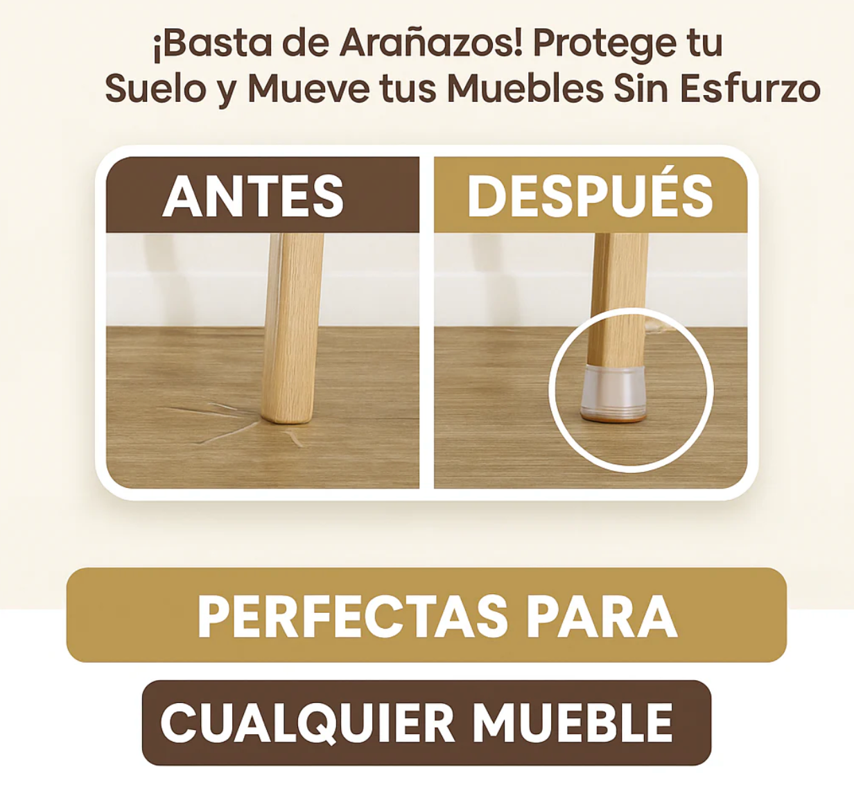 MoveFlex™ – Fundas de silicona para patas de muebles.(16 Unidades)