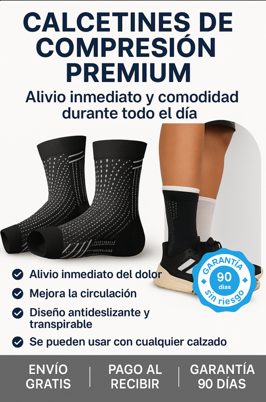Medias De Compresión - Obtén Alivio Instantáneo De Pies Hinchados Y Adoloridos