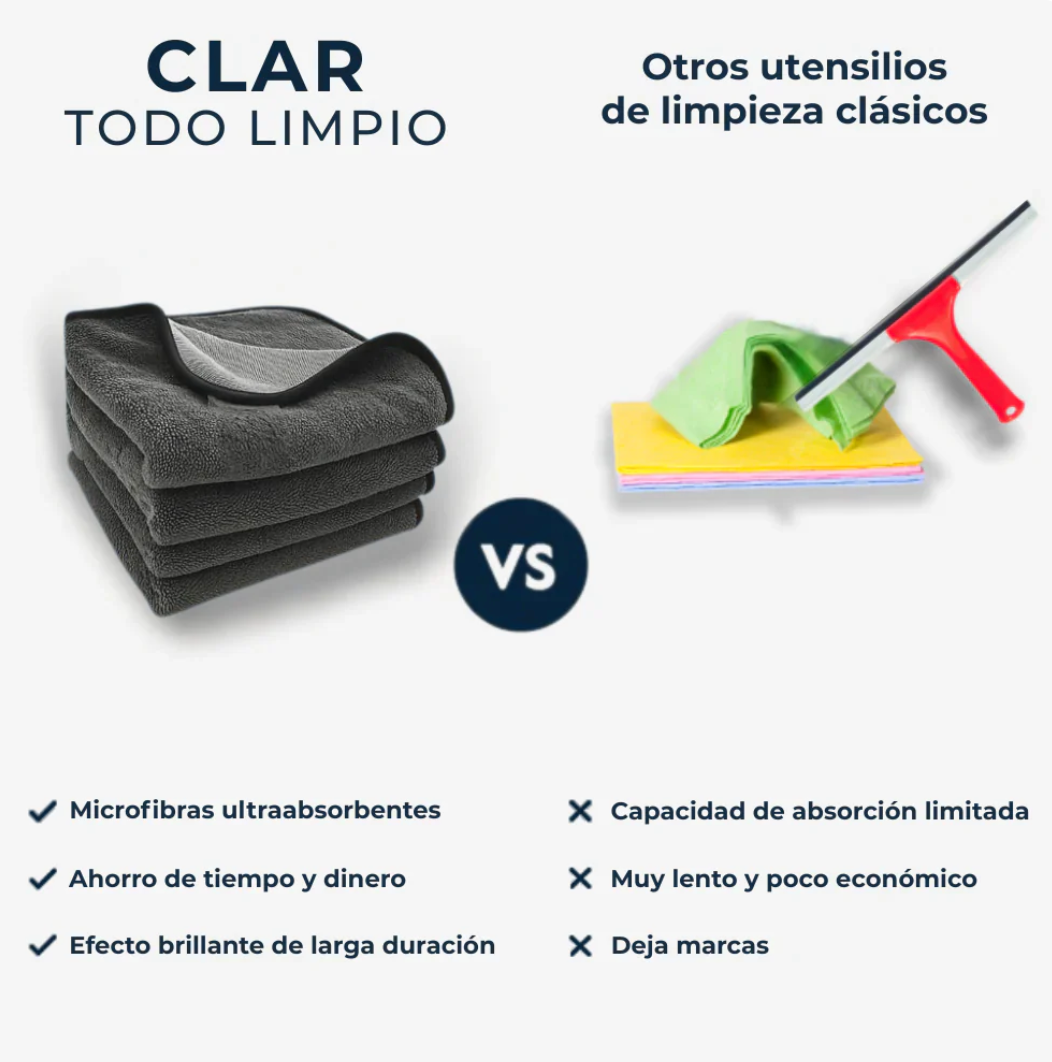 Todo limpio - Paños de microfibras XXL + Pasta para limpiar de regalo