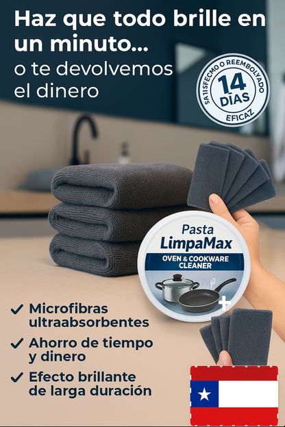 Todo limpio - Paños de microfibras XXL + Pasta para limpiar de regalo