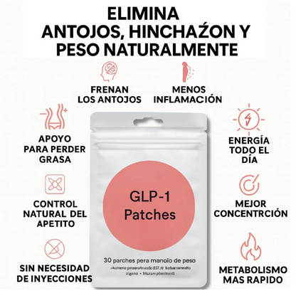 12 Parches GLP-1 Adelgazamiento + 8 Parches alivio de menopausia Incluidos en el Pack.