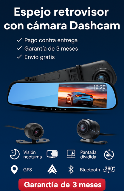 Espejo Retrovisor+Cámara Frontal MirrorCam Pro™️
