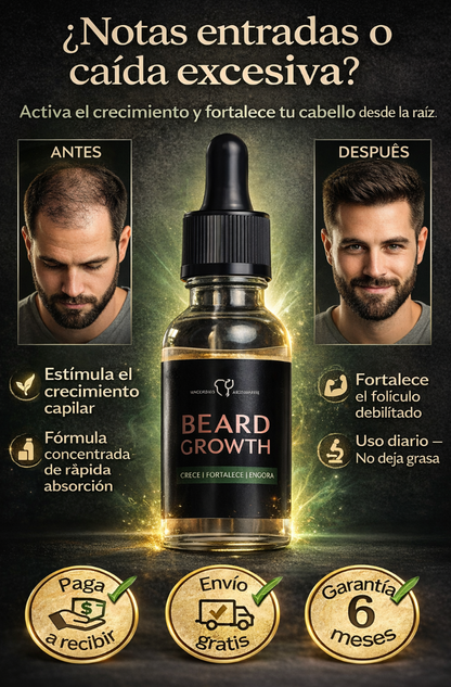Serum de crecimiento para pelo y barba BEARD GROWTH™ + Jabón de crecimiento incluido