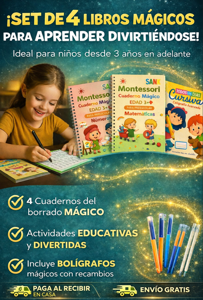 Set de 4 Libros Mágicos de Caligrafía Avanzada 📚🖋️