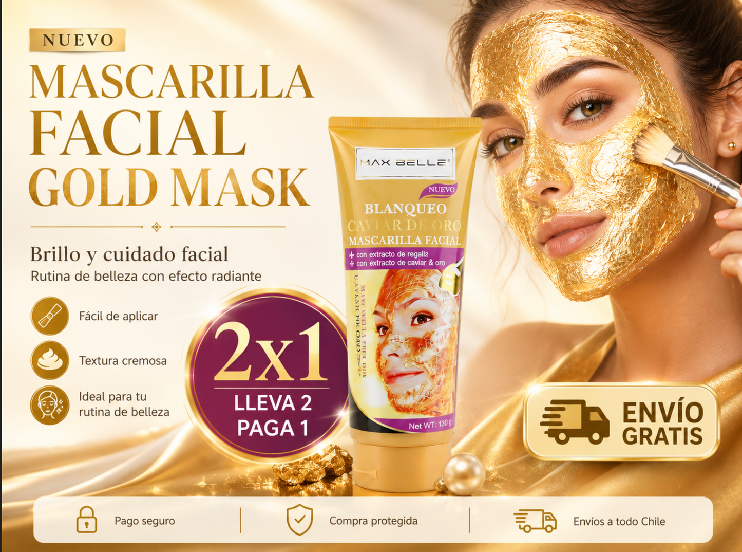 MASCARILLA FACIAL GOLD MASK Q-10