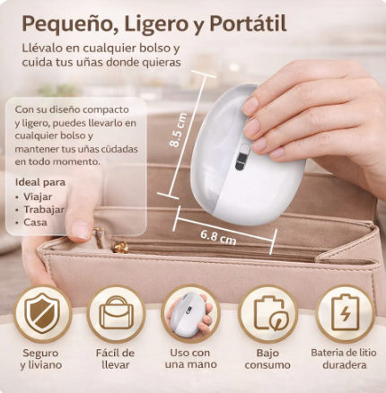 Cortaúñas y Pulidor Eléctrico 3 en 1™ Uñas perfectas en segundos, sin cortes ni esfuerzo.